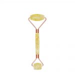 crystallove - masazer do twarzy z bursztynu cytrynowego - citrine amber roller