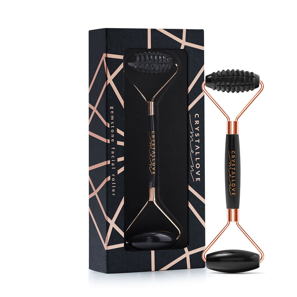 crystallove men masazer do twarzy 3d z obsydianu - roller 3d