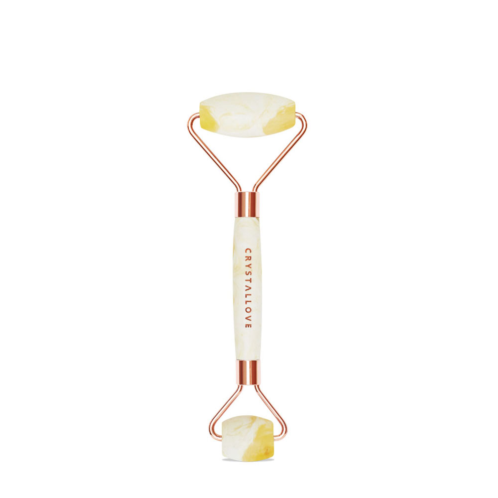 crystallove masazer do twarzy z bursztynu mlecznego - roller milky amber