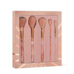 crystallove zestaw pedzli z kwarcu rozowego - rose quartz brushes