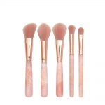 crystallove zestaw pedzli z kwarcu rozowego - rose quartz makeup brushes