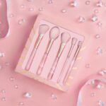 crystallove zestaw pędzli z kwarcu rozowego - rose quartz makeup brushes set