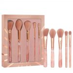 crystallove zestaw pedzli z kwarcu rozowego - rose quartz makeup brushes set