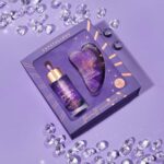 crystallove amethyst crystalized set - serum do twarzy z ametystem i płytka do masażu gua sha z ametystu