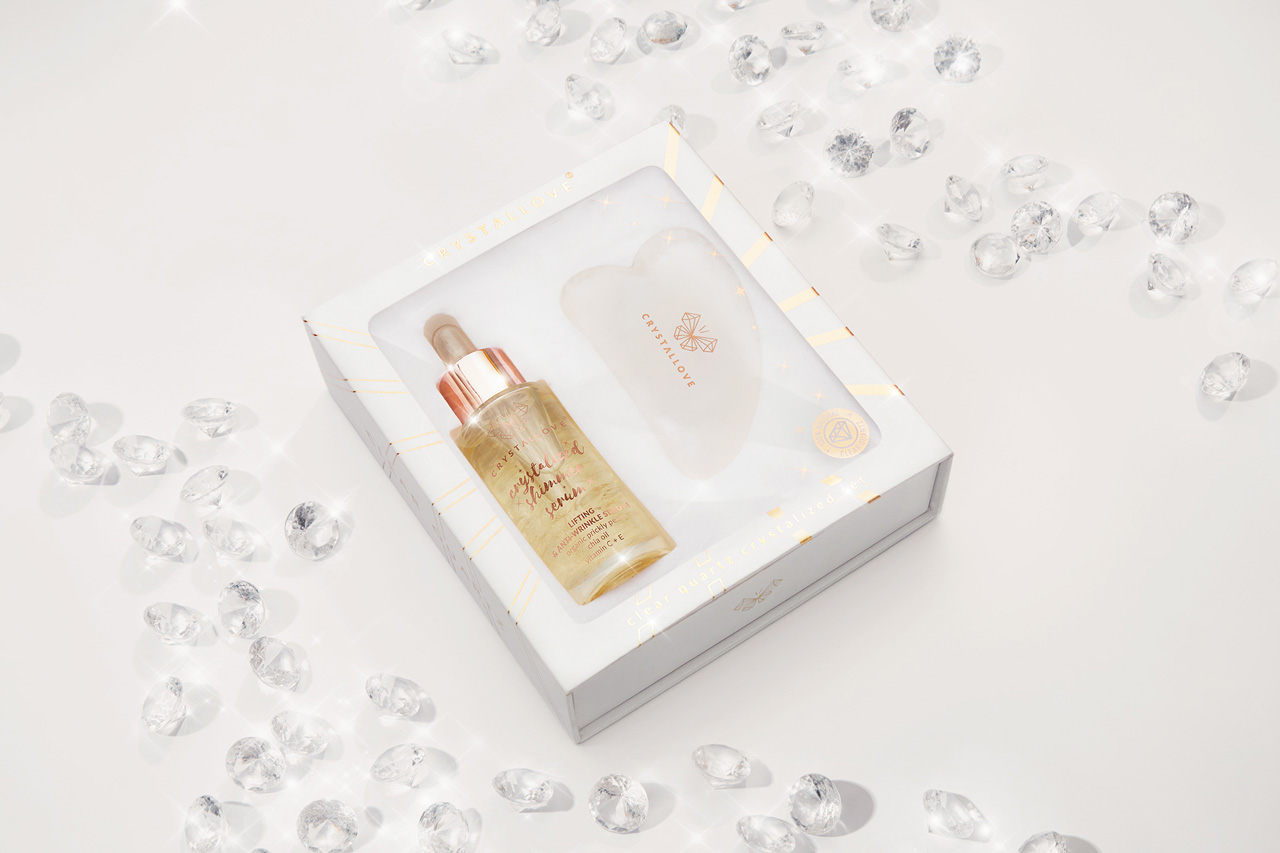 serum do twarzy i gua sha do masażu - CRYSTALLOVE
