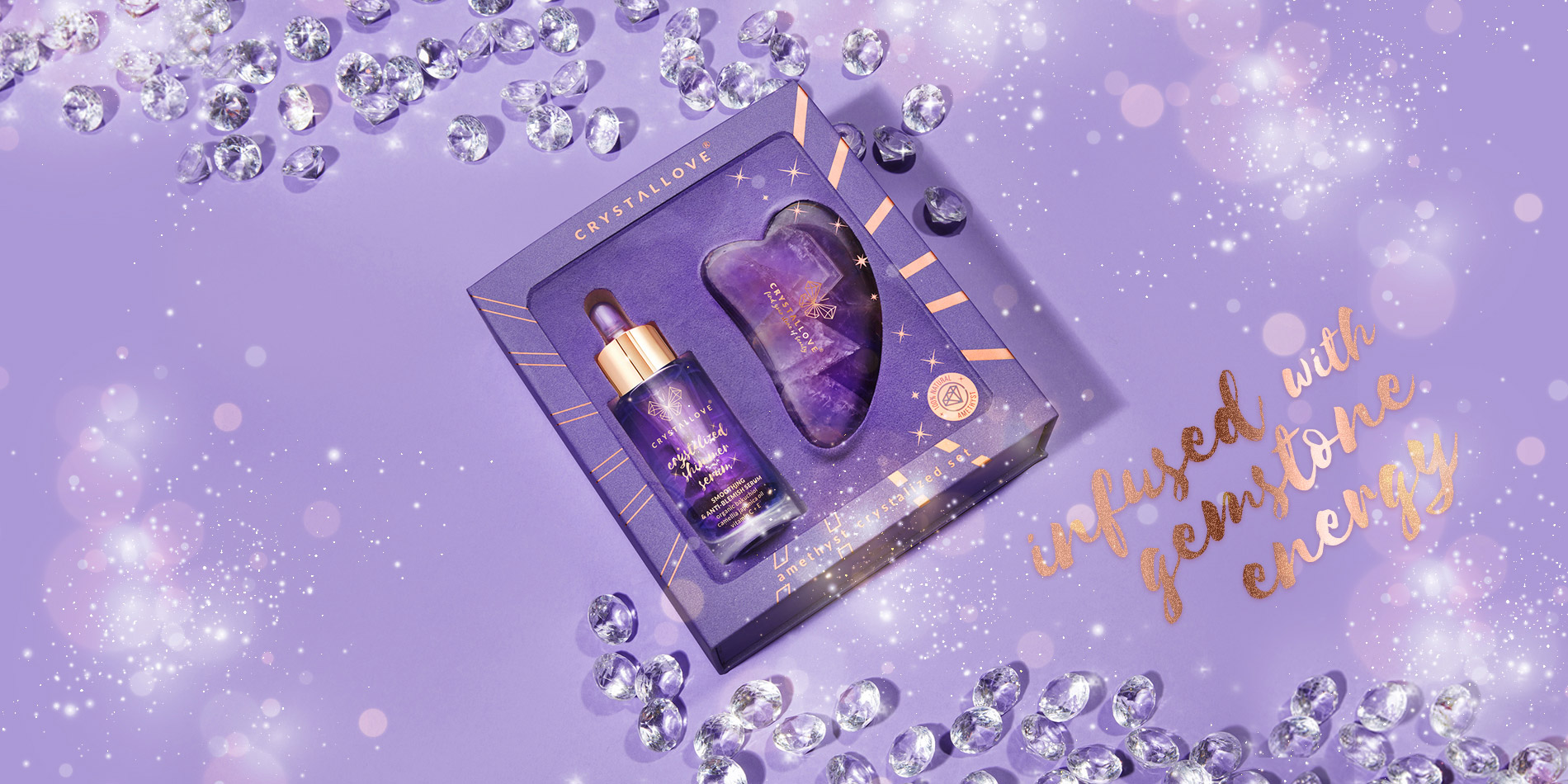 crystallove serum do twarzy z ametystem i kamień gua sha