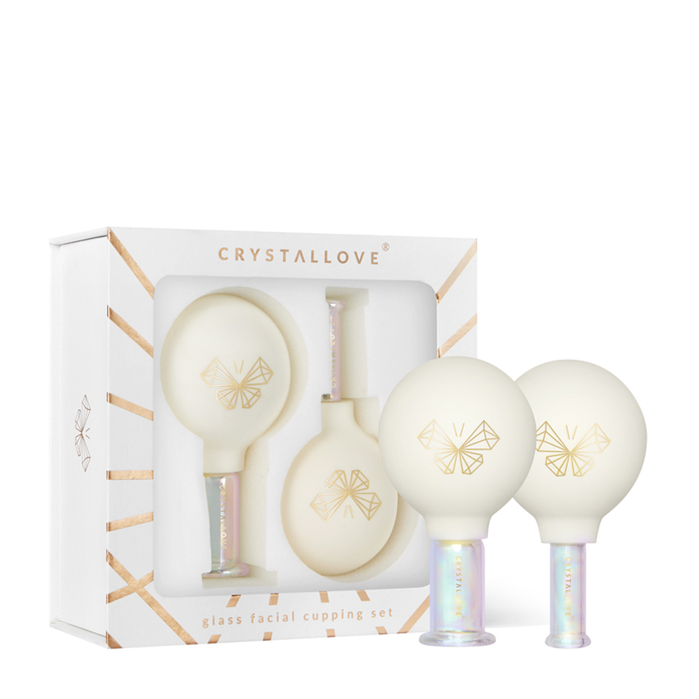Bańki szklane do masażu twarzy i szyi – zestaw CRYSTALLOVE