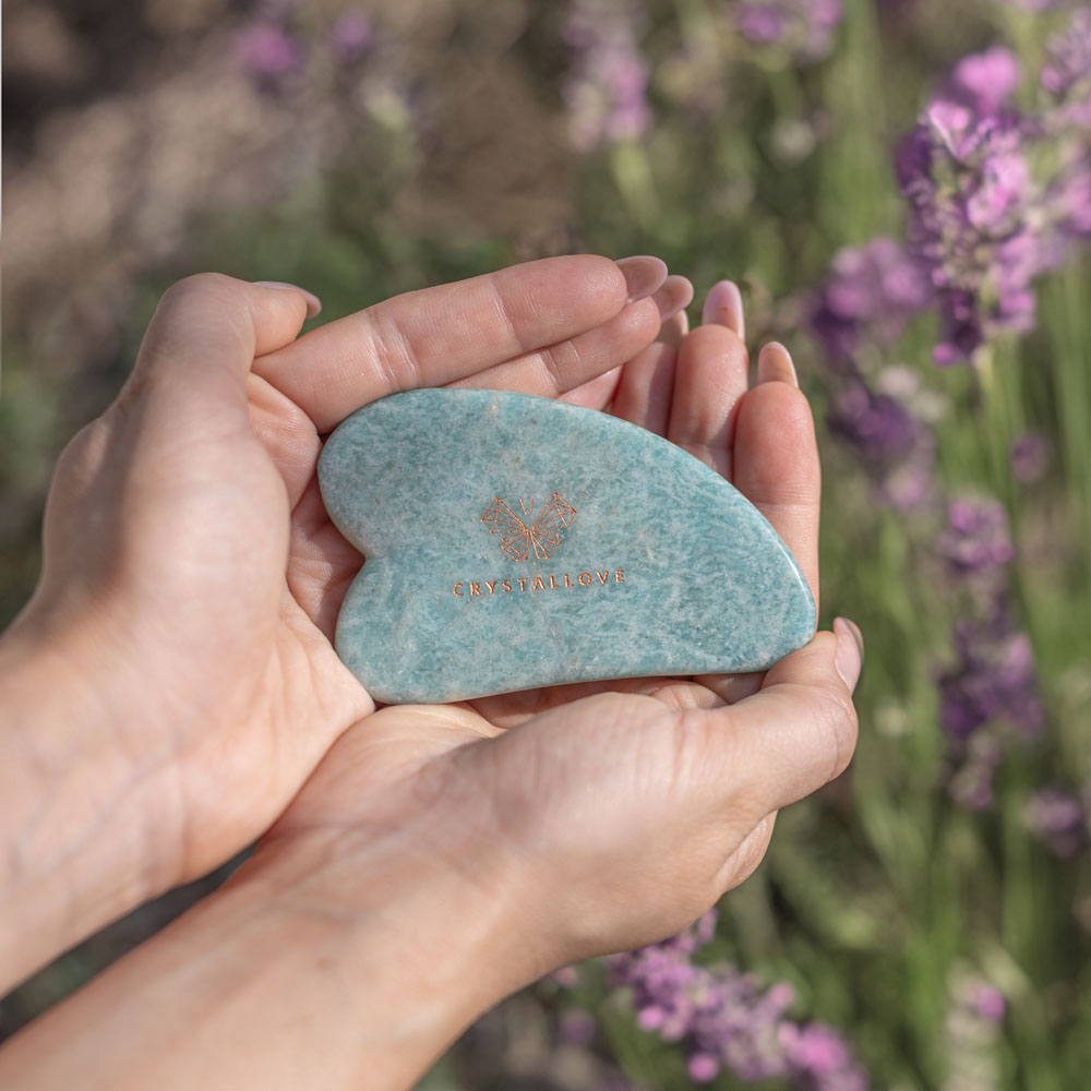 crystallove płytka do masażu twarzy gua sha z amazonitu - amazonit crystallove płytka do masażu twarzy gua sha z amazonitu - amazonit