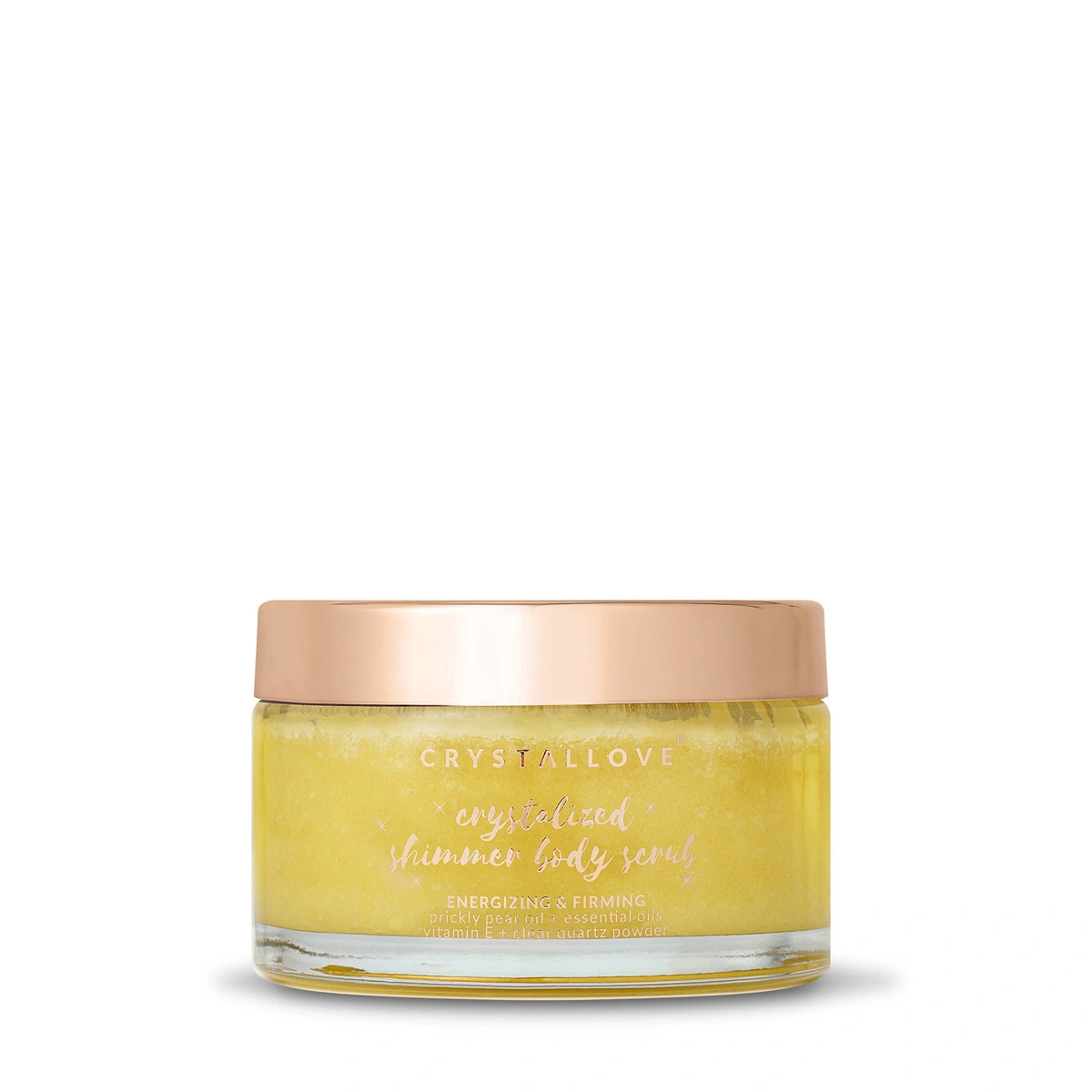 Peeling do ciała z kryształem górskim CRYSTALLOVE w szklanym opakowaniu